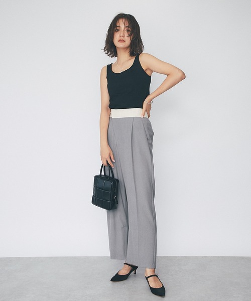 RIVE DROITE（リヴドロワ）の「スクエア風テレコタンク（タンクトップ・レディース・ライトグレー/ブラック/カーキ/グレー系その他・FREE）」の7枚目の写真