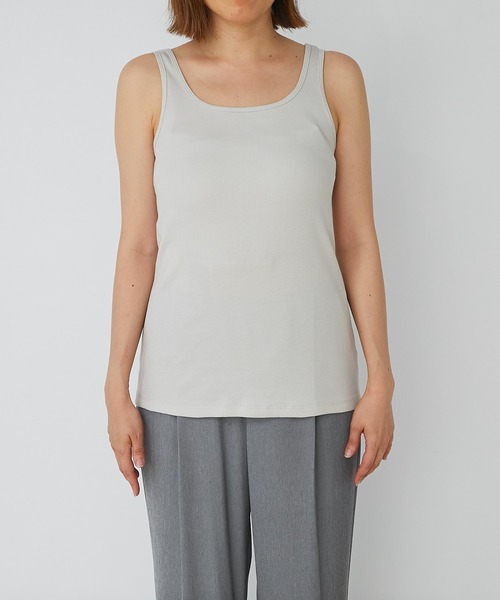 RIVE DROITE（リヴドロワ）の「スクエア風テレコタンク（タンクトップ・レディース・ライトグレー/ブラック/カーキ/グレー系その他・FREE）」の10枚目の写真