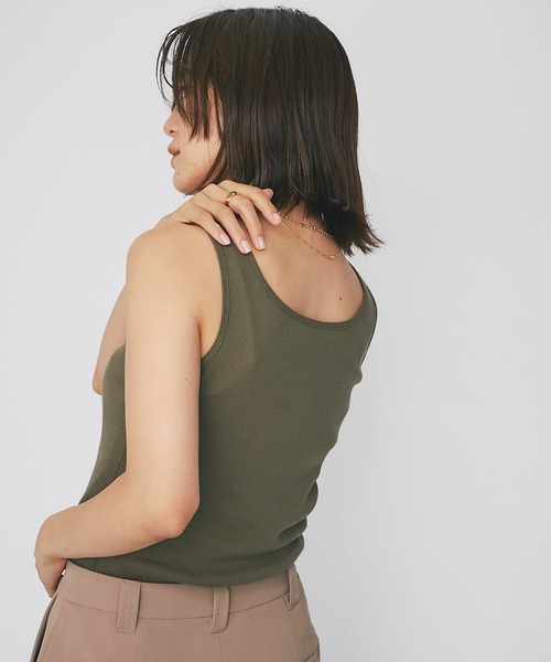 RIVE DROITE（リヴドロワ）の「スクエア風テレコタンク（タンクトップ・レディース・ライトグレー/ブラック/カーキ/グレー系その他・FREE）」の8枚目の写真