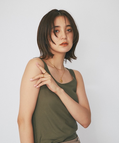 RIVE DROITE（リヴドロワ）の「スクエア風テレコタンク（タンクトップ・レディース・ライトグレー/ブラック/カーキ/グレー系その他・FREE）」の20枚目の写真