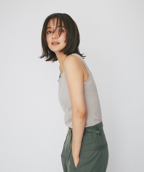 RIVE DROITE（リヴドロワ）の「スクエア風テレコタンク（タンクトップ・レディース・ライトグレー/ブラック/カーキ/グレー系その他・FREE）」の13枚目の写真