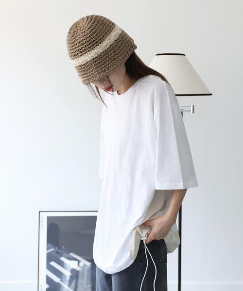 FOLLOWIN（フォロウィン）の「デイリー２トーンラインサマーバケットハット（ハット・レディース・ブラック/ベージュ/ブラウン/グレー/クリーム・FREE）」の8枚目の写真