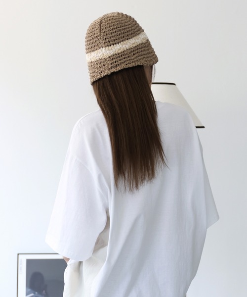 FOLLOWIN（フォロウィン）の「デイリー２トーンラインサマーバケットハット（ハット・レディース・ブラック/ベージュ/ブラウン/グレー/クリーム・FREE）」の7枚目の写真