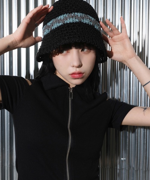 FOLLOWIN（フォロウィン）の「デイリー２トーンラインサマーバケットハット（ハット・レディース・ブラック/ベージュ/ブラウン/グレー/クリーム・FREE）」の22枚目の写真