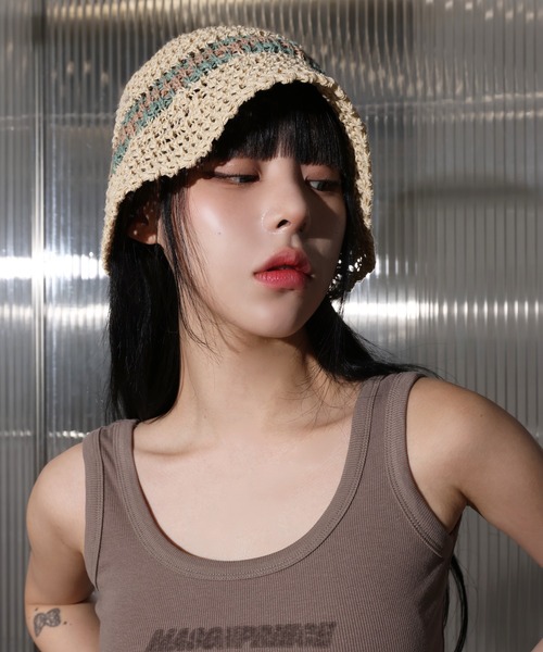 FOLLOWIN（フォロウィン）の「デイリー２トーンラインサマーバケットハット（ハット・レディース・ブラック/ベージュ/ブラウン/グレー/クリーム・FREE）」の6枚目の写真