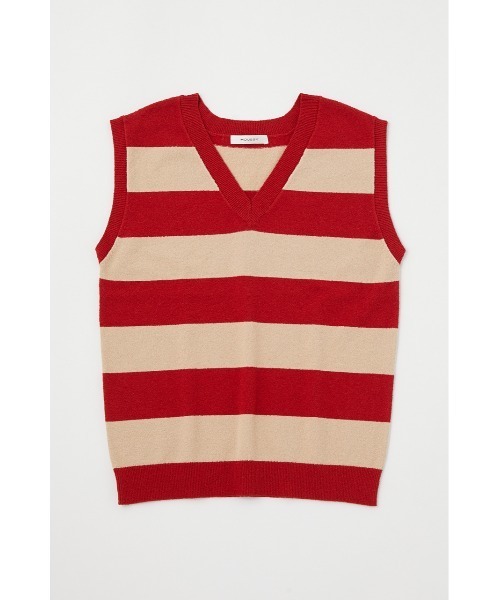 MOUSSY(マウジー)の「STRIPED KNIT タンク(タンクトップ・レディース・ブルー/ブラウン/レッド・FREE)」の3枚目の写真