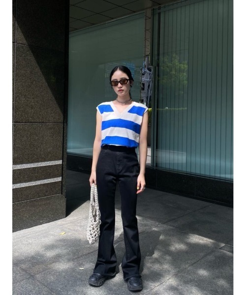 MOUSSY(マウジー)の「STRIPED KNIT タンク(タンクトップ・レディース・ブルー/ブラウン/レッド・FREE)」の19枚目の写真