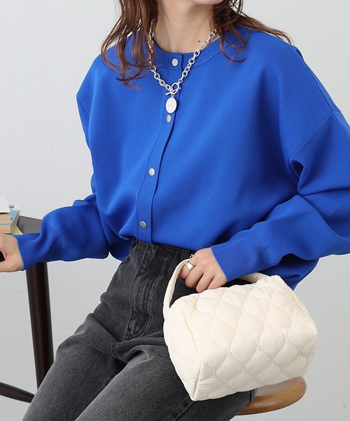 COLONY 2139(コロニートゥーワンスリーナイン)の「エステルヤーンクルーネックカーディガン(カーディガン/ボレロ・レディース・ブラック/グレー/オレンジ/アイボリー/ブルー/モカ/グリーン・FREE)」の7枚目の写真