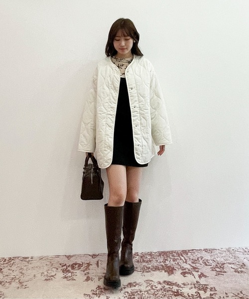 EPIMI E'PIMMY（エピミエピミー）の「キルティングミディコート（ミリタリージャケット・レディース・ブラック/カーキ/アイボリー・MEDIUM）」の12枚目の写真