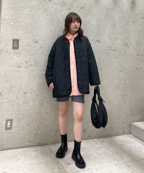 EPIMI E'PIMMY（エピミエピミー）の「キルティングミディコート（ミリタリージャケット・レディース・ブラック/カーキ/アイボリー・MEDIUM）」の5枚目の写真