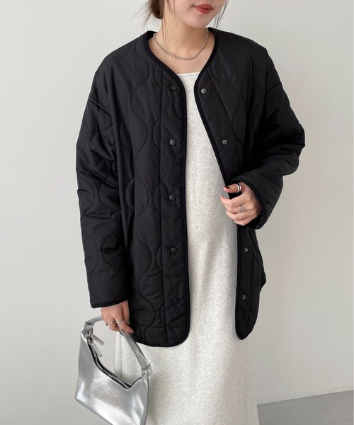 EPIMI E'PIMMY（エピミエピミー）の「キルティングミディコート（ミリタリージャケット・レディース・ブラック/カーキ/アイボリー・MEDIUM）」の17枚目の写真