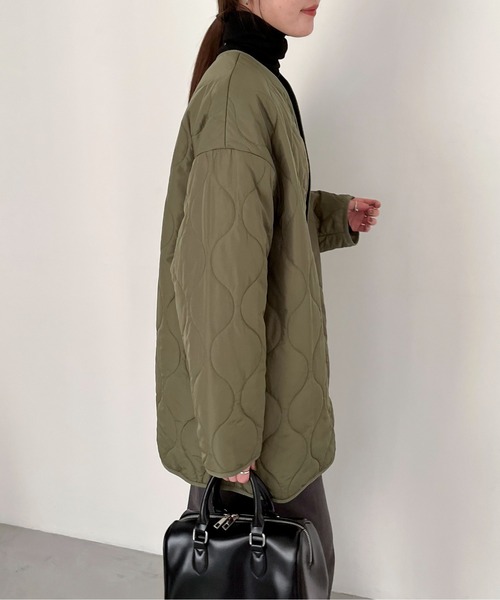 EPIMI E'PIMMY（エピミエピミー）の「キルティングミディコート（ミリタリージャケット・レディース・ブラック/カーキ/アイボリー・MEDIUM）」の21枚目の写真