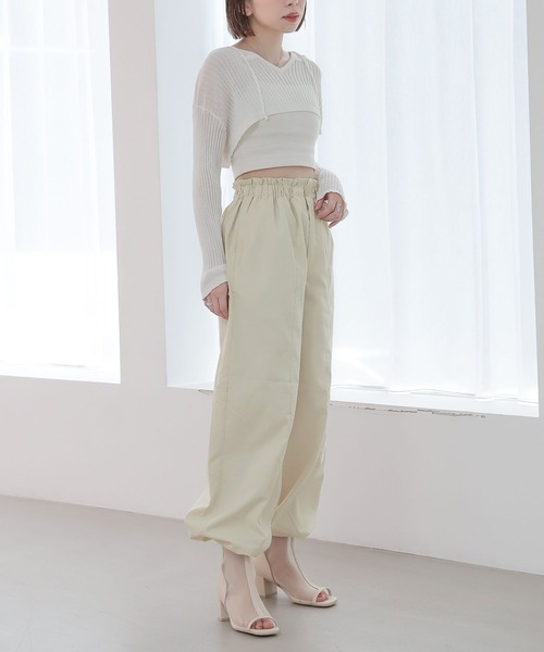 Heather（ヘザー）の「ドロストカーゴパンツ　157863（カーゴパンツ・レディース・ブラック/アイボリー・FREE）」の3枚目の写真