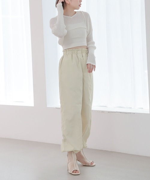 Heather（ヘザー）の「ドロストカーゴパンツ　157863（カーゴパンツ・レディース・ブラック/アイボリー・FREE）」の4枚目の写真