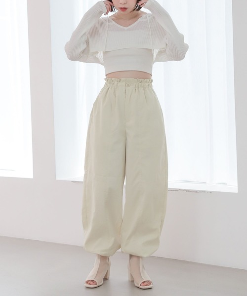 Heather（ヘザー）の「ドロストカーゴパンツ　157863（カーゴパンツ・レディース・ブラック/アイボリー・FREE）」の7枚目の写真