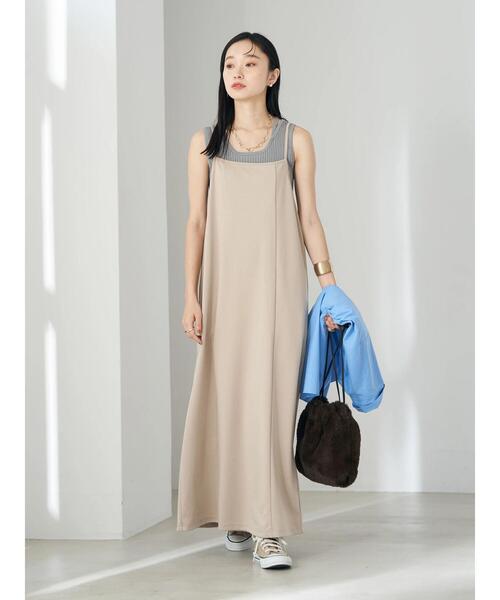 earth music&ecology（アースミュージックアンドエコロジー）の「リサイクルポリエステルブレンドニットタンクトップ（タンクトップ・レディース・アイボリー/ブラック/モカ/ブルーグレー・S/M）」の7枚目の写真