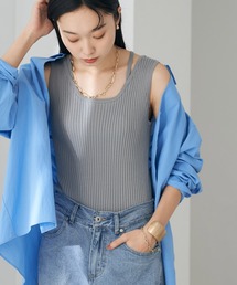 リサイクルポリエステルブレンドニットタンクトップ