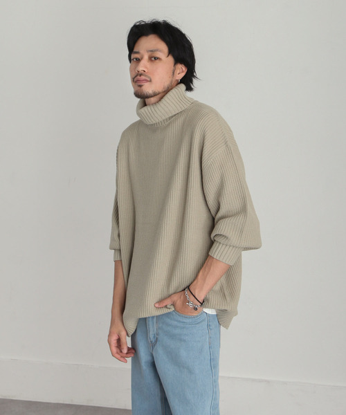 ZIP FIVE(ジップファイブ)の「【ZIP FIVE】 あぜ編み ベーシック オーバー タートルネック ニット セーター(ニット/セーター・レディース・ブラック/ダークグリーン/ベージュ/ネイビー/グレー/アイボリー・MEDIUM/LARGE/X-LARGE)」の11枚目の写真