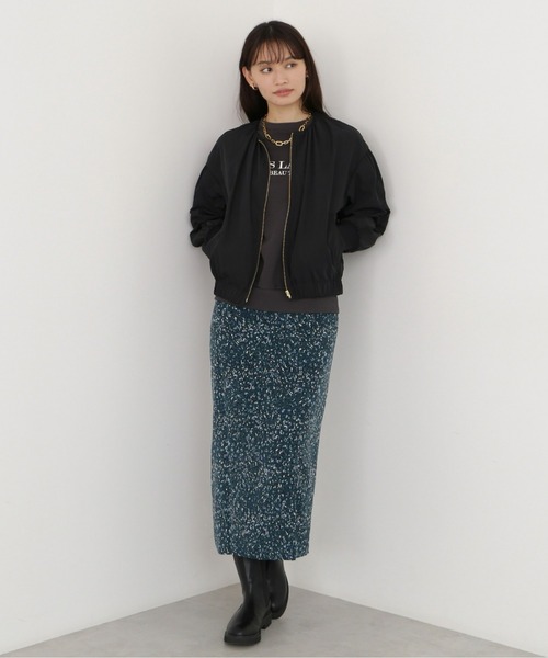 NATURAL BEAUTY BASIC（ナチュラルビューティーベーシック）の「ギャザーネックＭＡ－１（MA-1・レディース・ブラック/オフホワイト・MEDIUM）」の12枚目の写真