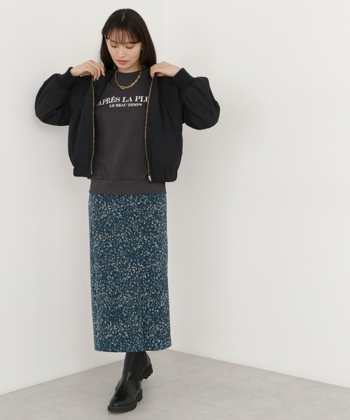 NATURAL BEAUTY BASIC（ナチュラルビューティーベーシック）の「ギャザーネックＭＡ－１（MA-1・レディース・ブラック/オフホワイト・MEDIUM）」の13枚目の写真