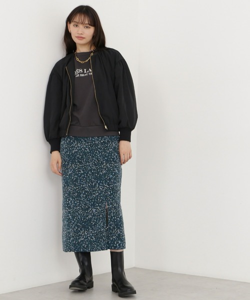 NATURAL BEAUTY BASIC（ナチュラルビューティーベーシック）の「ギャザーネックＭＡ－１（MA-1・レディース・ブラック/オフホワイト・MEDIUM）」の14枚目の写真