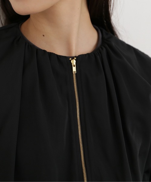 NATURAL BEAUTY BASIC（ナチュラルビューティーベーシック）の「ギャザーネックＭＡ－１（MA-1・レディース・ブラック/オフホワイト・MEDIUM）」の7枚目の写真