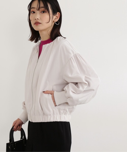 NATURAL BEAUTY BASIC（ナチュラルビューティーベーシック）の「ギャザーネックＭＡ－１（MA-1・レディース・ブラック/オフホワイト・MEDIUM）」の16枚目の写真