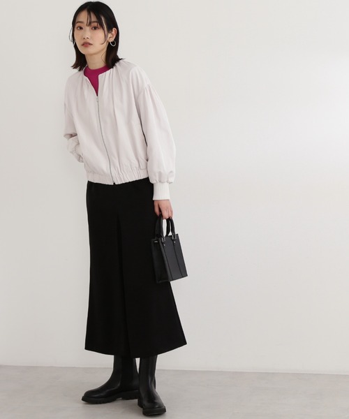 NATURAL BEAUTY BASIC（ナチュラルビューティーベーシック）の「ギャザーネックＭＡ－１（MA-1・レディース・ブラック/オフホワイト・MEDIUM）」の18枚目の写真