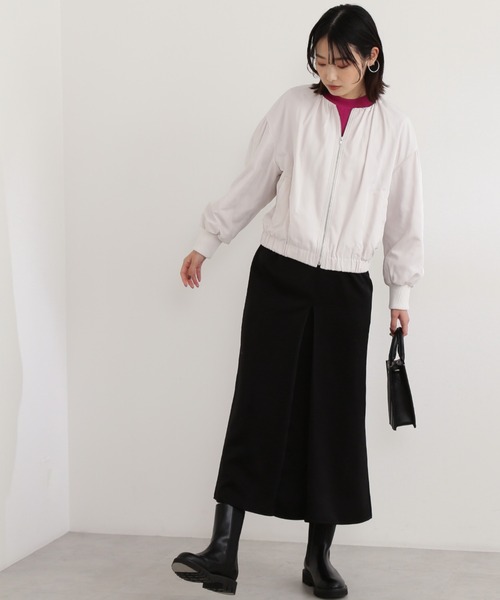 NATURAL BEAUTY BASIC（ナチュラルビューティーベーシック）の「ギャザーネックＭＡ－１（MA-1・レディース・ブラック/オフホワイト・MEDIUM）」の19枚目の写真