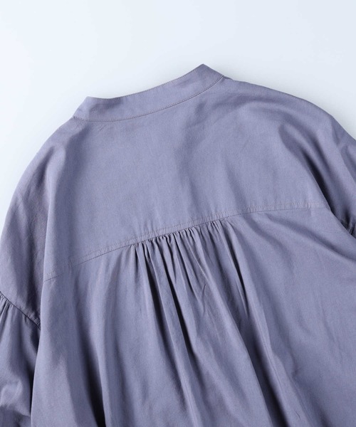 HONEYSUCKLE ROSE（ハニーサックルローズ）の「【HONEYSUCKLE ROSE】ギャザーワンピース（シャツワンピース・レディース・ブルー/ブラック・L/M）」の8枚目の写真