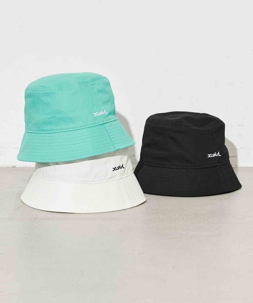 X-girl（エックスガール）の「BASIC BUCKET HAT（ハット・レディース・ブラック/ホワイト/ライトグリーン・ONE SIZE）」の4枚目の写真