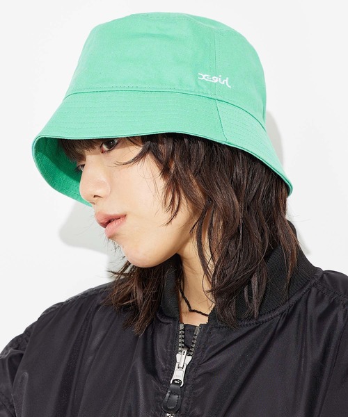 X-girl（エックスガール）の「BASIC BUCKET HAT（ハット・レディース・ブラック/ホワイト/ライトグリーン・ONE SIZE）」の11枚目の写真