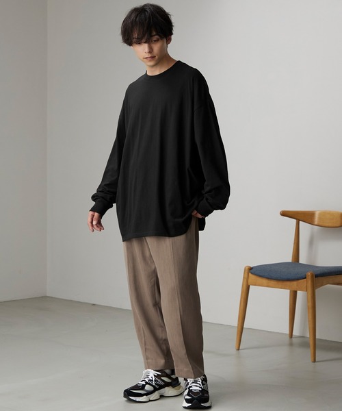 MONO-MART(モノマート)の「ダーツオーバーバルーンL/Sカットソー(Tシャツ/カットソー・メンズ・ブラック/ブラウン/オフホワイト/ダークオリーブ/ブルー/チャコール・M/L)」の8枚目の写真