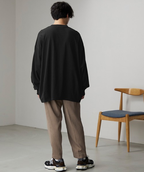 MONO-MART(モノマート)の「ダーツオーバーバルーンL/Sカットソー(Tシャツ/カットソー・メンズ・ブラック/ブラウン/オフホワイト/ダークオリーブ/ブルー/チャコール・M/L)」の9枚目の写真