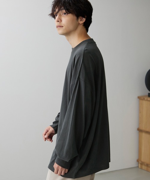 MONO-MART(モノマート)の「ダーツオーバーバルーンL/Sカットソー(Tシャツ/カットソー・メンズ・ブラック/ブラウン/オフホワイト/ダークオリーブ/ブルー/チャコール・M/L)」の13枚目の写真