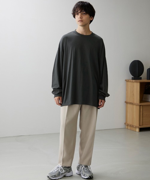 MONO-MART(モノマート)の「ダーツオーバーバルーンL/Sカットソー(Tシャツ/カットソー・メンズ・ブラック/ブラウン/オフホワイト/ダークオリーブ/ブルー/チャコール・M/L)」の15枚目の写真