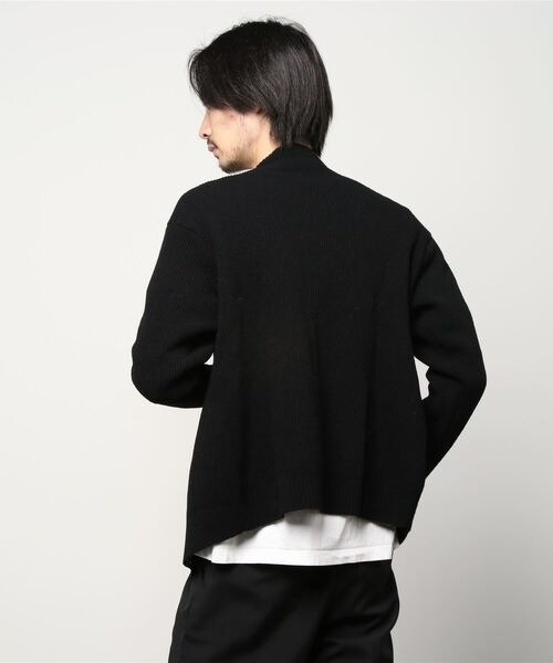 HAVERSACK(ハバーザック)の「HAVERSACK(ハバーサック) 12ゲージ片畔クルーネックカーディガン /432122(カーディガン/ボレロ・メンズ・ブラック/ホワイト・L)」の6枚目の写真