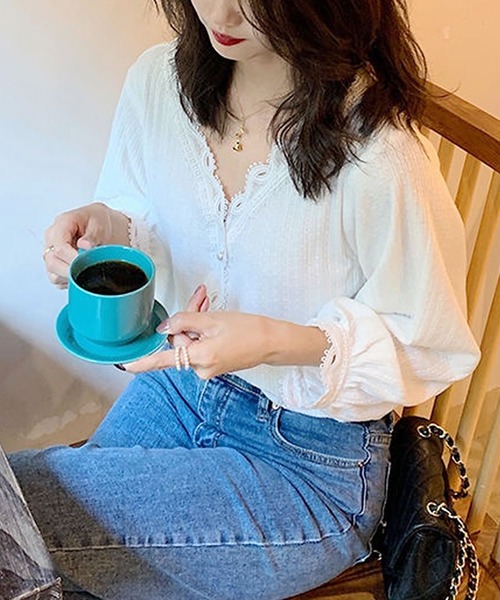 Primazel（プリマゼル）の「長袖スカラッププルオーバー（Tシャツ/カットソー・レディース・ホワイト/ブラック・M/L）」の8枚目の写真