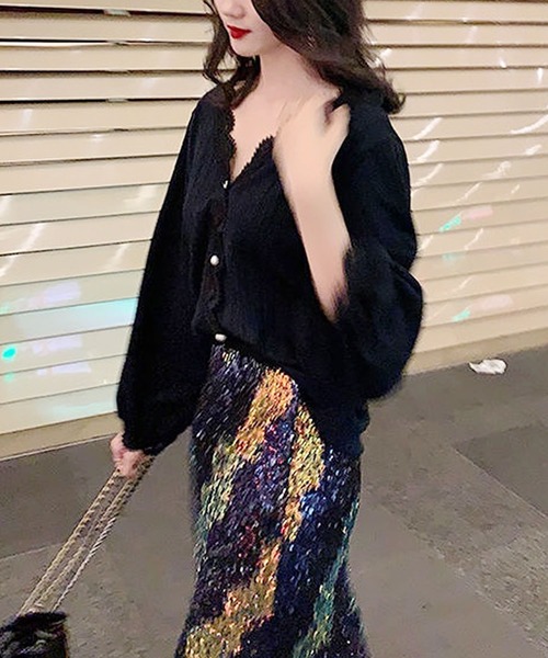 Primazel（プリマゼル）の「長袖スカラッププルオーバー（Tシャツ/カットソー・レディース・ホワイト/ブラック・M/L）」の12枚目の写真