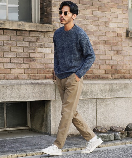 jiggys shop（ジギーズショップ）の「クルーネック ワッフル畦編み ニット セーター（ニット/セーター・メンズ・ブルー系その他/グリーン系その他/グレー系その他2/ベージュ系その他/ブラウン系その他/ホワイト系その他/グレー系その他/ブラック系その他2/ブラック系その他/ブルー系その他2/レッド系その他/グレー系その他3/グリーン系その他2/ブルー系その他3/グレー系その他4/オレンジ系その他・SMALL/MEDIUM/LARGE/X-LARGE）」の20枚目の写真