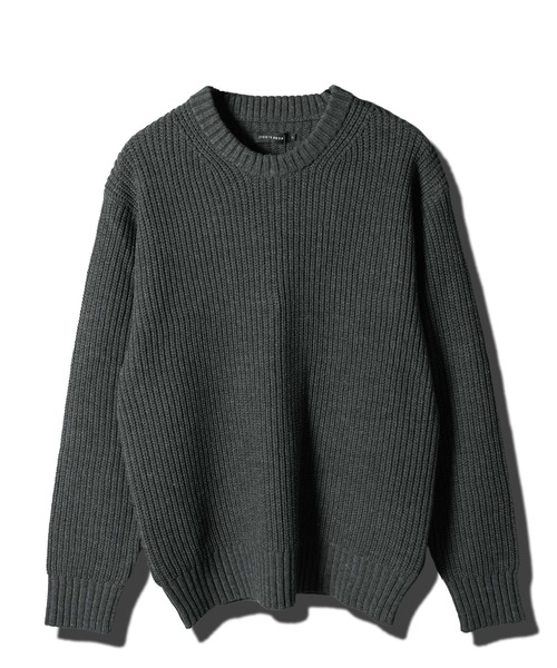 セール】クルーネック ワッフル畦編み ニット セーター（ニット
