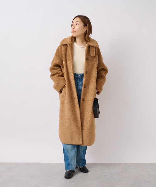 RIVE DROITE（リヴドロワ）の「エコボア×エコファーステンカラーコート（ステンカラーコート・レディース・グレー系その他/キャメル・FREE）」の16枚目の写真