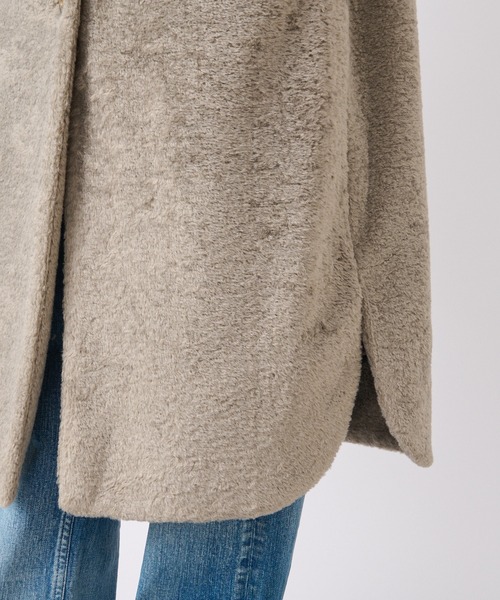 RIVE DROITE（リヴドロワ）の「エコボア×エコファーステンカラーコート（ステンカラーコート・レディース・グレー系その他/キャメル・FREE）」の4枚目の写真