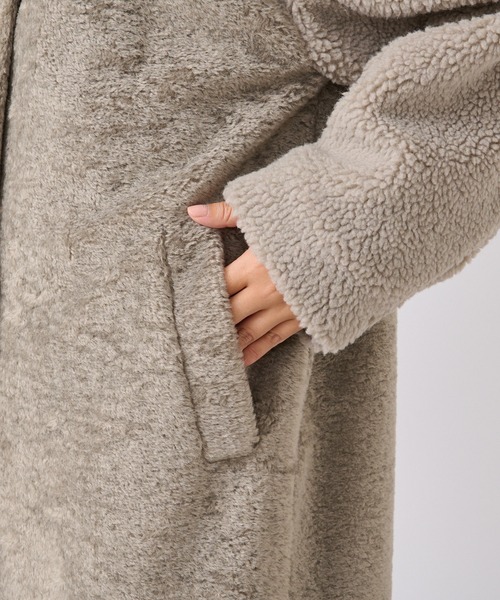 RIVE DROITE（リヴドロワ）の「エコボア×エコファーステンカラーコート（ステンカラーコート・レディース・グレー系その他/キャメル・FREE）」の11枚目の写真