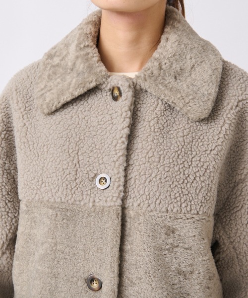 RIVE DROITE（リヴドロワ）の「エコボア×エコファーステンカラーコート（ステンカラーコート・レディース・グレー系その他/キャメル・FREE）」の15枚目の写真