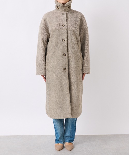 RIVE DROITE（リヴドロワ）の「エコボア×エコファーステンカラーコート（ステンカラーコート・レディース・グレー系その他/キャメル・FREE）」の20枚目の写真