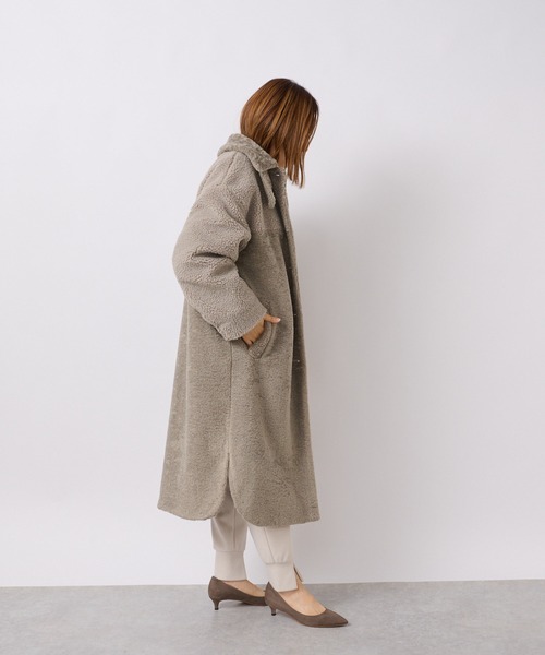 RIVE DROITE（リヴドロワ）の「エコボア×エコファーステンカラーコート（ステンカラーコート・レディース・グレー系その他/キャメル・FREE）」の10枚目の写真