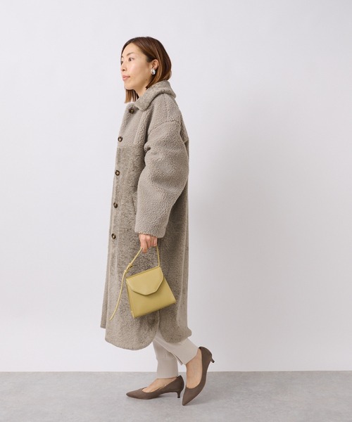 RIVE DROITE（リヴドロワ）の「エコボア×エコファーステンカラーコート（ステンカラーコート・レディース・グレー系その他/キャメル・FREE）」の3枚目の写真