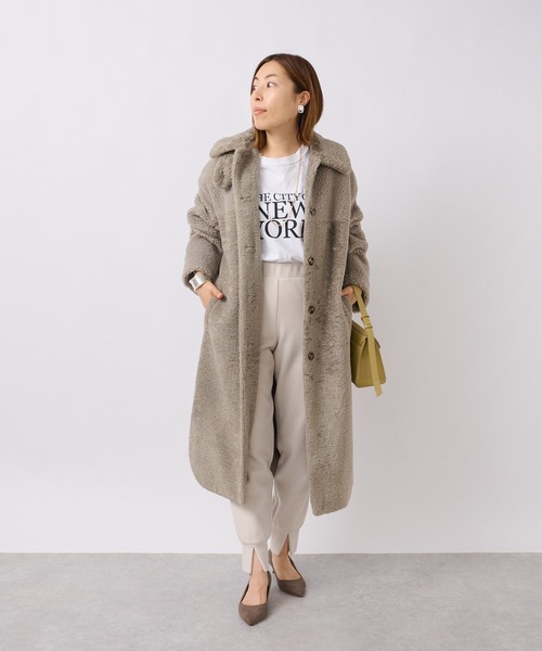 RIVE DROITE（リヴドロワ）の「エコボア×エコファーステンカラーコート（ステンカラーコート・レディース・グレー系その他/キャメル・FREE）」の12枚目の写真