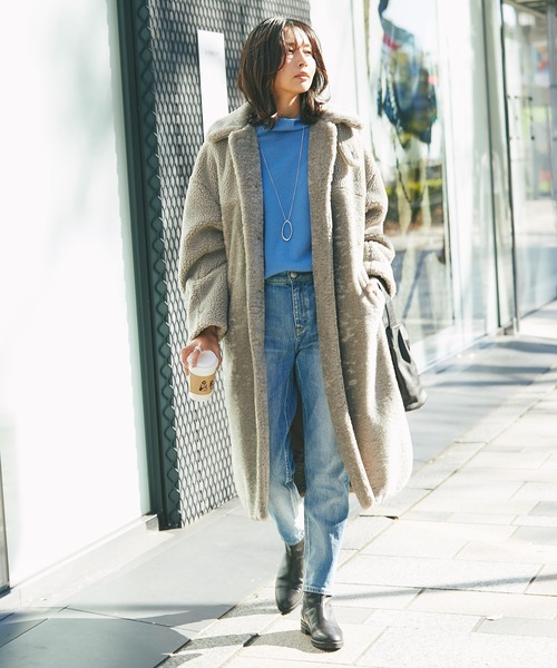 RIVE DROITE（リヴドロワ）の「エコボア×エコファーステンカラーコート（ステンカラーコート・レディース・グレー系その他/キャメル・FREE）」の22枚目の写真